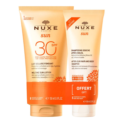 Duo Lait Solaire Fondant Haute Protection SPF30 150ml et Shampooing Douche après-soleil 100ml offert
