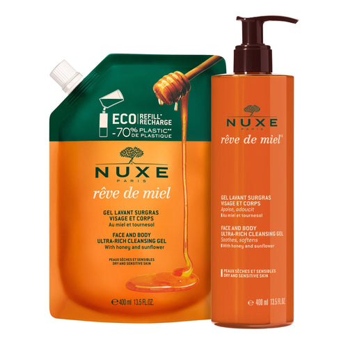 Gel lavant surgras visage et corps, Rêve de Miel® & sa recharge