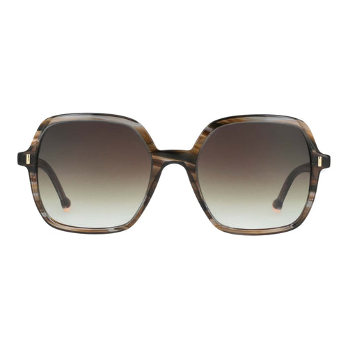 Lunettes de soleil Soyeuse - Ecaille rayée gris et brun